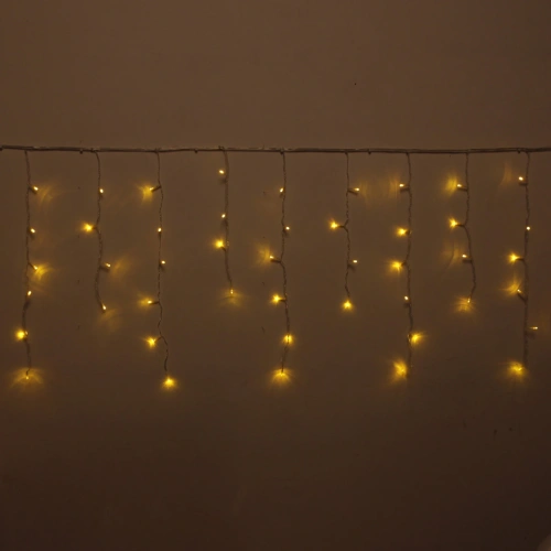 Гирлянда для улицы БАХРОМА ш5м* в40/60см 180 ламп LED, прозр. пров, 8 реж, IP-54, Желтый (возможность соединения)