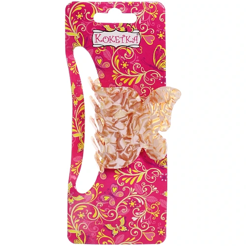 Заколка-краб для волос  ЭЙФОРИЯ ФЛО, шайла, микс 6 цветов, 4,7см (блистер Кокетка)_12