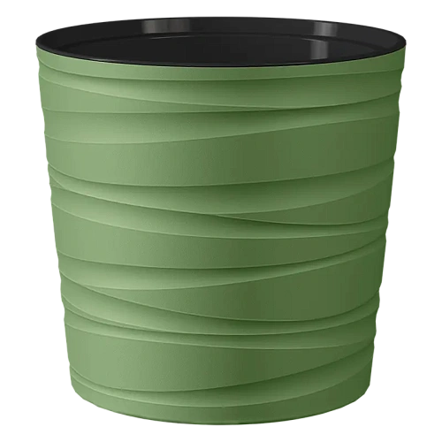 Кашпо для цветов пластиковое 8л d-26см "Модерн Мини" Оливковый 