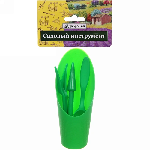 Набор садовых инструментов Алоэ для пересадки саженцев,суккулентов 4 предмета, цвет зеленый_3