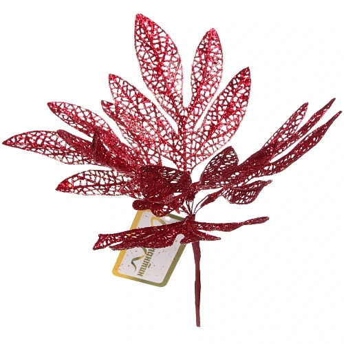 Ветка декоративная "Сказочный листопад" 25 см, Рубин