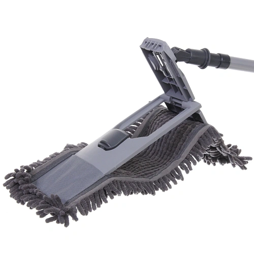 Швабра Селфи с насадкой из микрофибры, насадка 100гр ,букли Gray _8