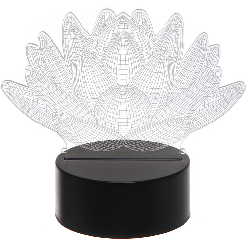 Светильник ночник 3D-Лотос на пластиковой подставке, с включателем USB_3