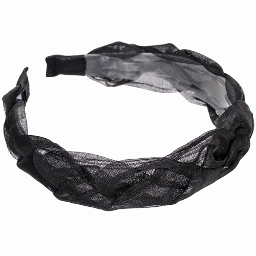 Ободок для волос МАРЦИПАН, мальта, ширина 3см, микс 6 цветов ( в пакете с подвесом)_4