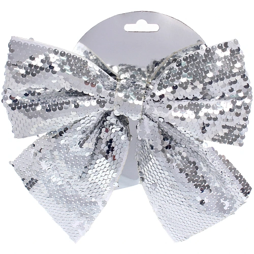 Бант на ёлку Сияние 2022 см, Серебро_2