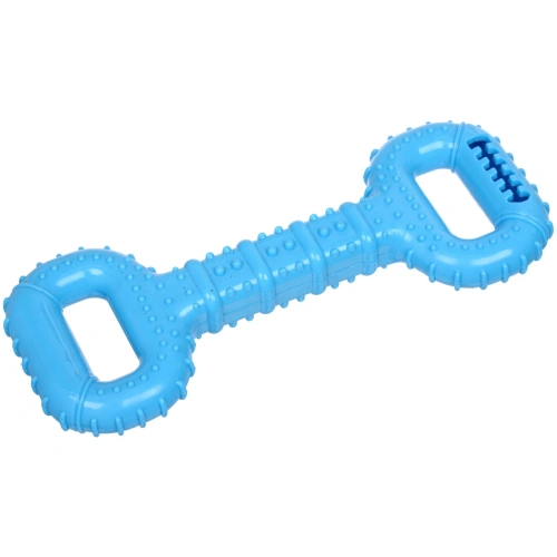 Игрушка жевательная для средних и крупных пород собак "Кость", цвет голубой, с пищалкой, 28*11см