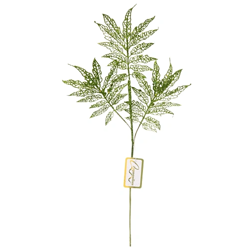 Ветка декоративная "Искристая симфония" 55 см, Нежный зеленый