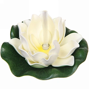 Растение водоплавающее "Кувшинка" d-10 см белая, с подсветкой (теплый белый)