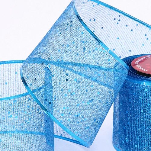 Лента для декорирования Мерцание 10 см, 2,7 м, Сапфир_6