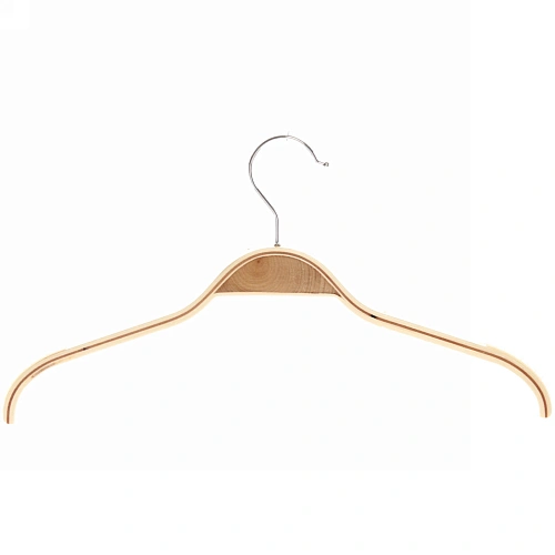 Плечики деревянные с антискользящим покрытием 37см, светлые_2