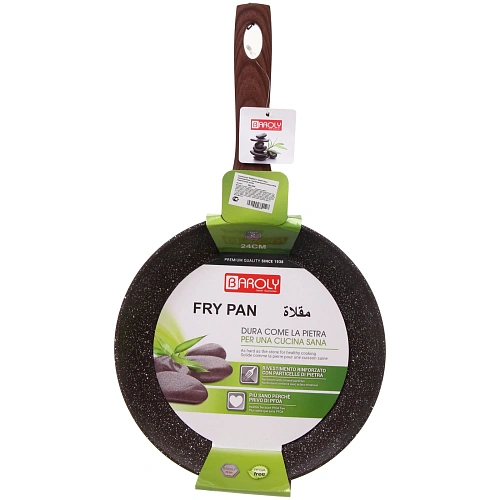 Сковорода BAROLY GRAY 24см индукционная с антипригарным покрытием, бакелитовая ручка_8