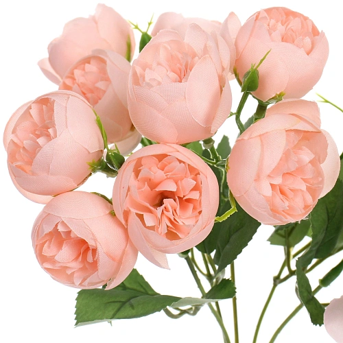 Искусственные цветы Розочки 30см 15 цветков персиковые_4