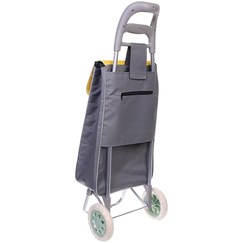 Тележка хозяйственная с сумкой (942534см, колеса 16см,грузоподъемность до 30 кг) серая BF-101A_5