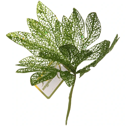 Ветка декоративная "Сказочный листопад" 25 см, Нежный зеленый