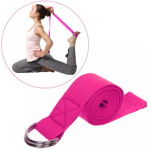 Ремень для йоги 180х4см, фуксия