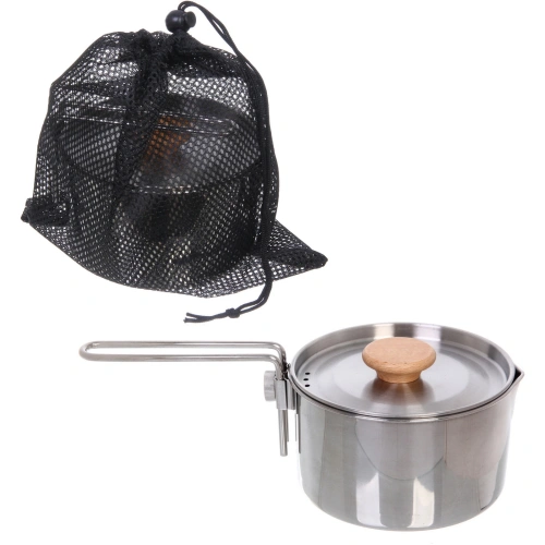 Кастрюля походная металлическая 1л 13*8,5см