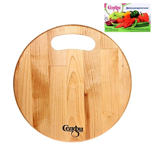 Доска разделочная "Круг с ручкой" средняя 30*1,8см 
