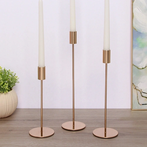 Подсвечники "IDEAL" 22 /27/32 см (набор 3 шт), Золото