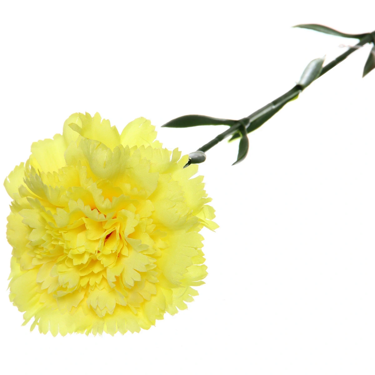 Цветок искусственный "Гвоздика" 68см желтая