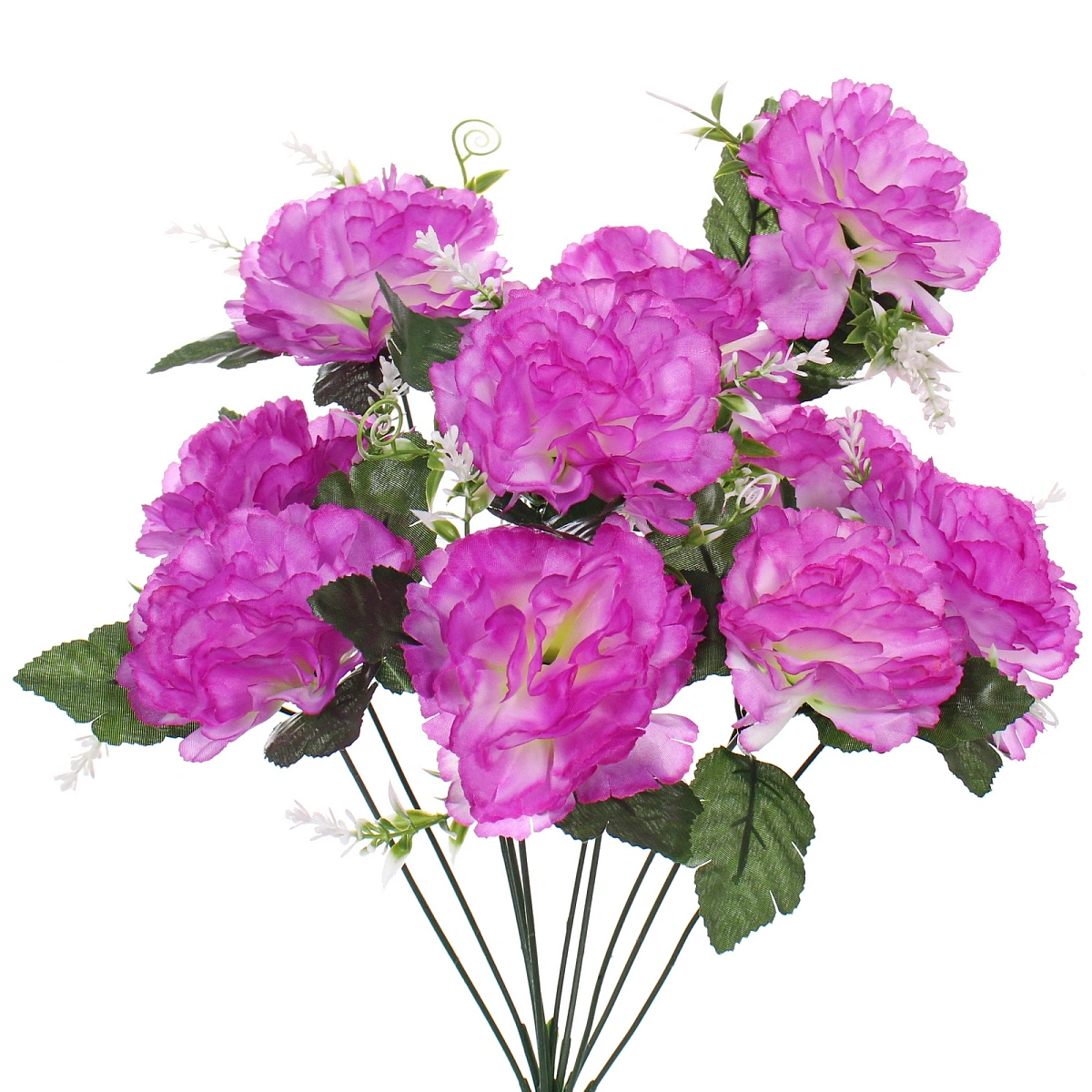 Искусственные цветы "Цветочная мелодия" Гвоздики 50см 10 цветков сиреневые