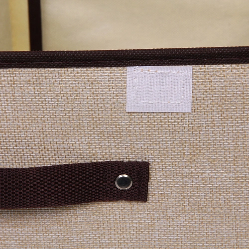 Короб - органайзер складной стеллажный для хранения вещей ДОМания, цвет бежевый, два отделения, 362516см (лейбл)_5