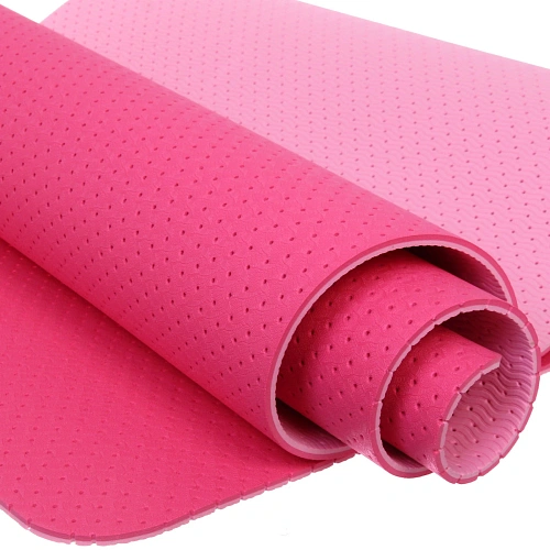 Коврик для йоги 6 мм 183х61 см Sports time перфорированный (ТРЕ), сврозовыйрозовый_4