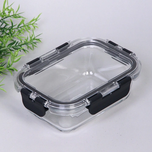 Контейнер стеклянный 370мл Палермо герметичный, прямоугольный_3