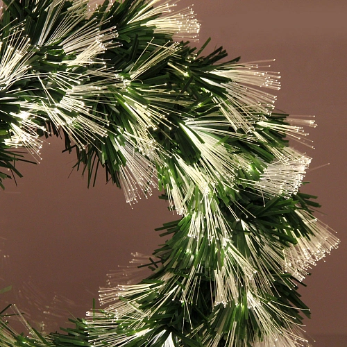 Венок хвойный Волшебные переливы d-40 см светодиодный, Теплый белый_3