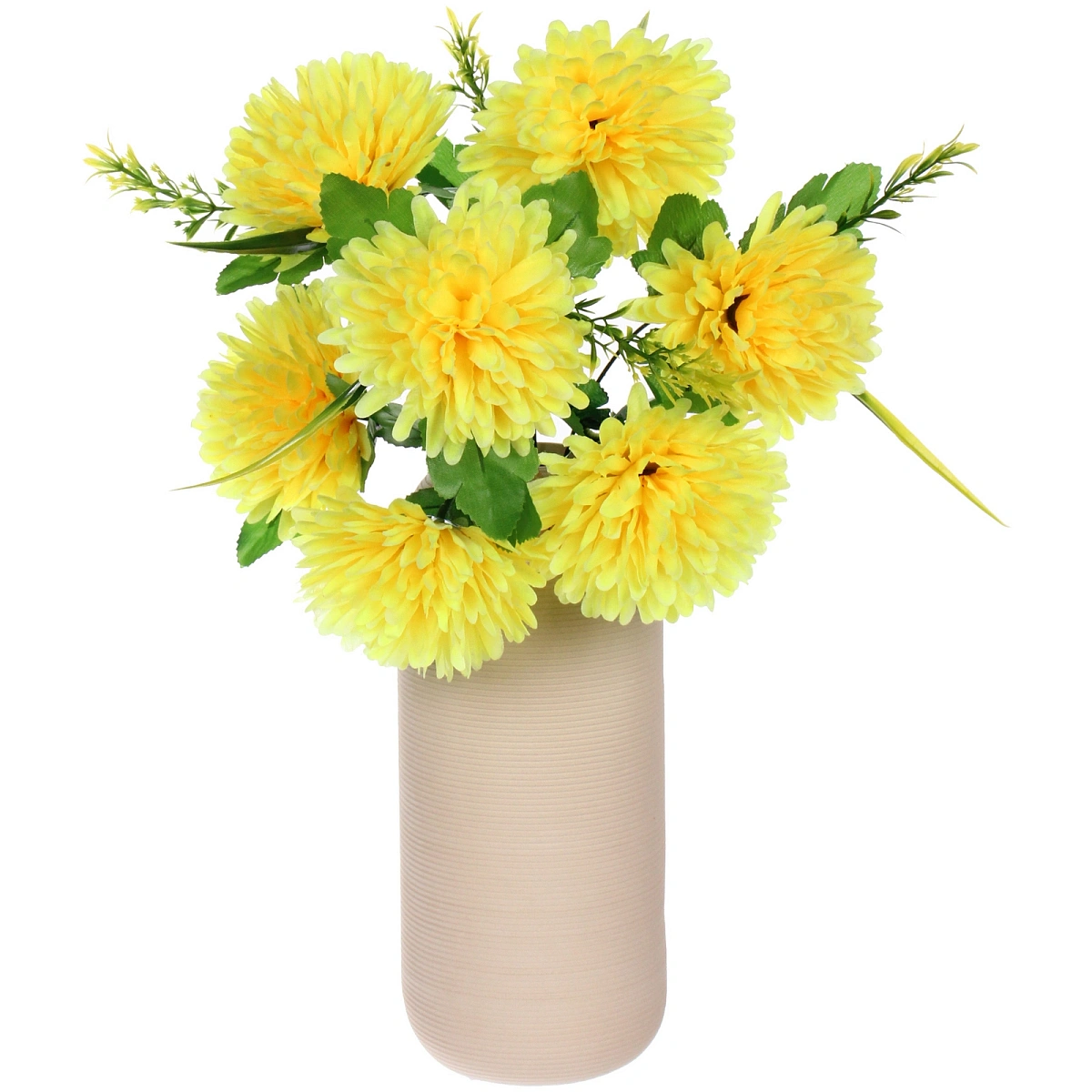 Искусственные цветы "Цветочная мелодия" Хризантемы 40см 7 цветков желтые