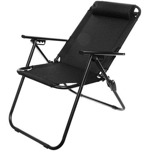 Кресло складное с подлокотниками TFS1608, 546895 см, 3 положения, чёрный_6