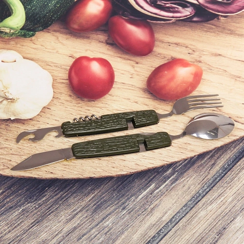 Набор походный столовый 6 в1 ручка под дерево_9