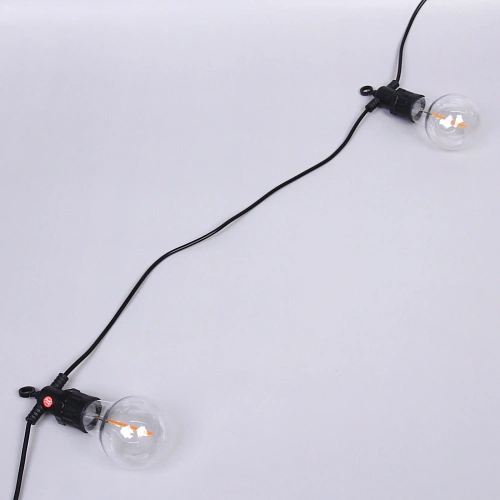 Гирлянда для улицы НИТЬ Бегущие огни 5м 10 ламп LED (67 см), черный провод, авторежим-водопад,IP-65, Теплый белый (возможность соединения)_7