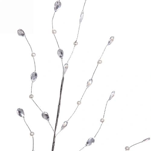 Ветка декоративная Сказочные кристаллы 65 см, Серебро_4