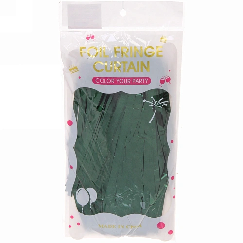 Занавес фольгированный Дождь ш1м, в2м (матовый), изумруд_4