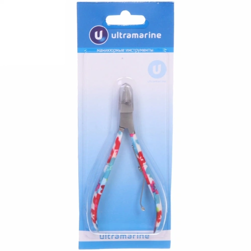 Кусачки для кутикулы из нержавеющей стали, на блистере "Ultramarine", одна пружина, цвет микс, 10см