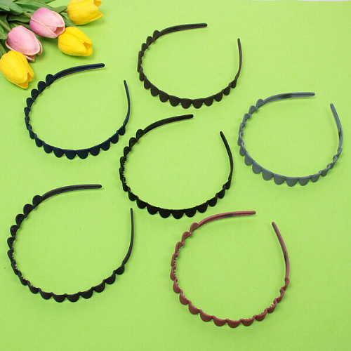Ободок для волос пластиковый Province - Sofia, кружки, микс 6 цветов, 1,2 см_3