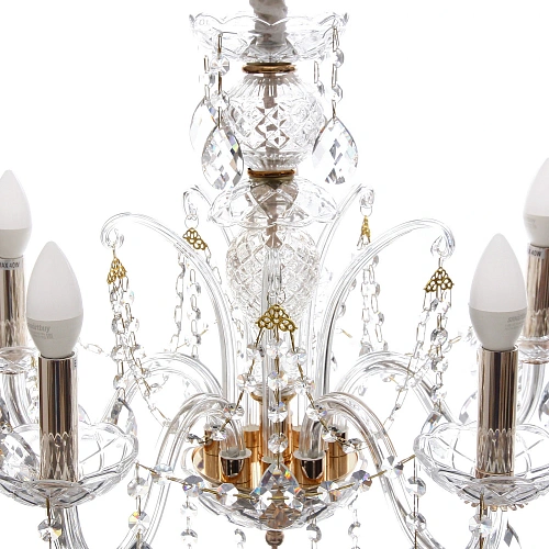 Люстра подвесная в стиле барокко Bottega 540Вт 25-S9014 со стеклянными основаниями_8
