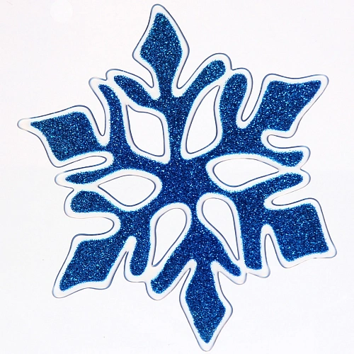 Наклейка  Морозная  снежинка 1520, синий_3
