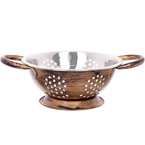 Дуршлаг из нержавеющей стали 0,7л 18см с 2-мя ручками цвет Антик