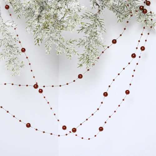 Бусы на ёлку 2м "Роса" d-7,5мм, Рубин