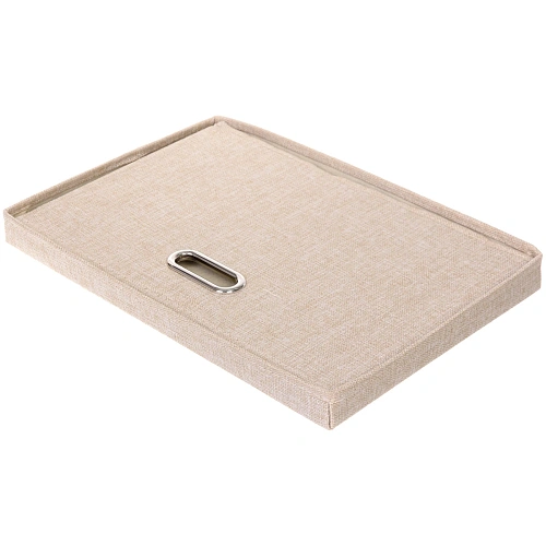 Коробка для хранения вещей складная с крышкой ДЭСТРА, цвет светло-бежевый, 442930см_4