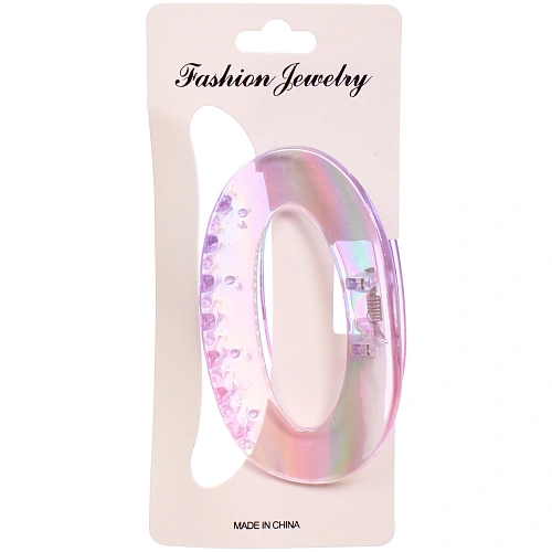 Заколка-краб для волос Мон Пион, овал, микс 6 цветов, 9,5см (Блистер)_9