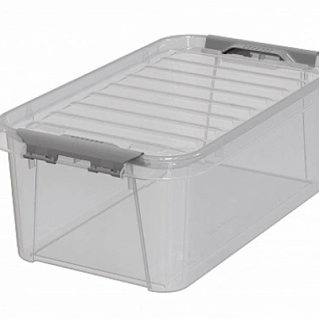 Контейнер универсальный с крышкой для хранения "ПРОФИ КОМФОРТ", прозрачный, 37,7*22*13,5см, 7,8л