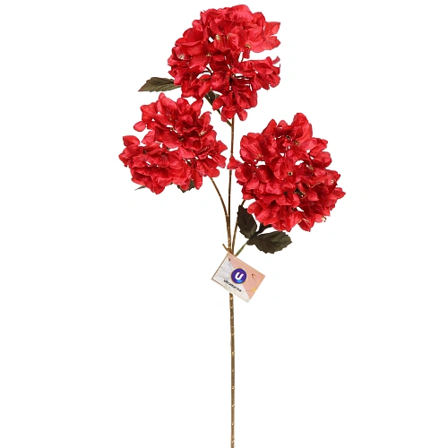 Искусственные цветы FLOWERS GLAMOUR 70см Гортензии 3 цветка красные_2