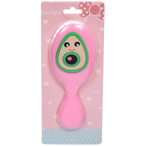 Расческа массажная детская МИЛА, авокадо, цвет розовый, 145,5см (блистер)_5