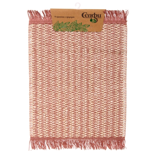 Салфетка на стол 30*45см "Бохо" плетеная, розовая