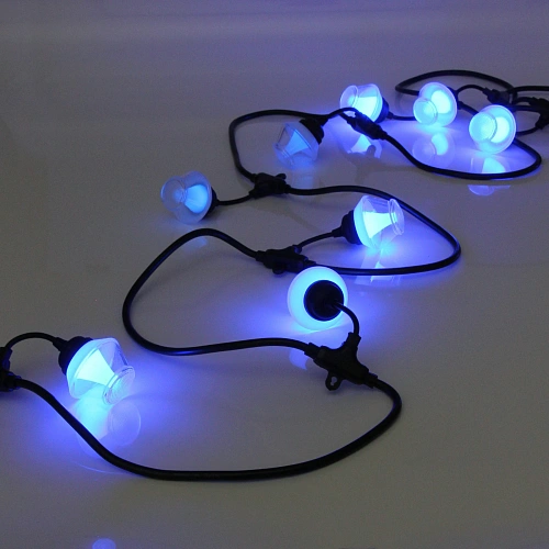 Гирлянда для улицы НИТЬ Spectrum 5 м 10 ламп LED (56 см), черный провод, 72 режима, IP-65, (пульт ду), Мультицвет (возможность соединения)_5