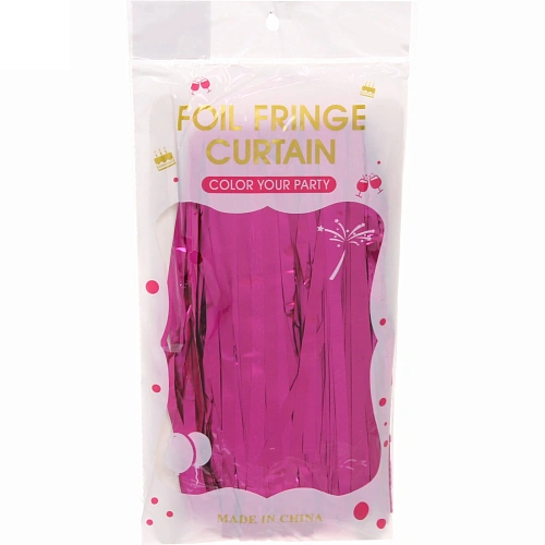 Занавес фольгированный Дождь ш1м, в2м (матовый), розовый_4