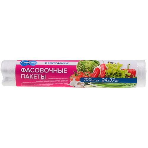 Пакеты фасовочные 100шт "Clear Line" 24*37см