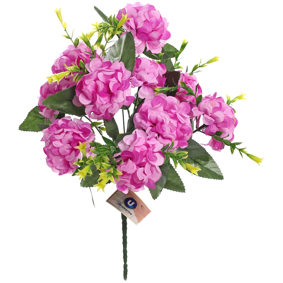 Искусственные цветы "Цветочная мелодия" Гортензии 40см 10 цветков сиреневые